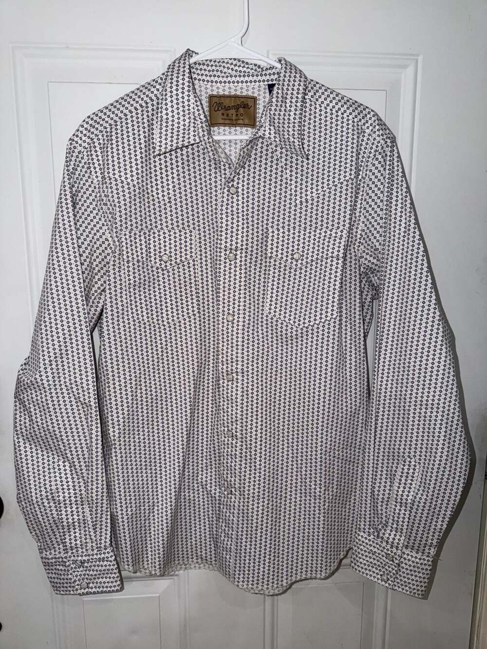 Wrangler Retro Western pearl snap with Geometric Pattern